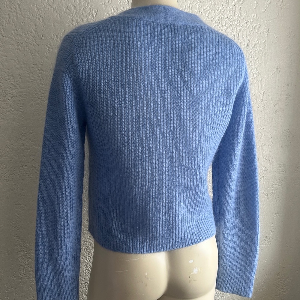 VINCE S/P preppy feminine mohair wool Women's Blue Cardigan - Picture 5 of 10